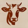 Farm Frenzy Cow Illustration A high-quality digital illustration of a cow's head, suitable for printing or cutting with a laser cutter.