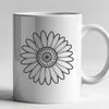 Simple Daisies SVG Clip Art Design A simple illustration of a white daisy with yellow center on a transparent background.