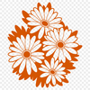 Vector illustration of a single white daisy flower on a green stem with yellow center.