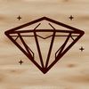 Geometric Facet A geometric shape with 4 triangular sides, symmetrical and faceted.