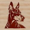 Doberman Pinscher Vector Art A high-quality digital illustration of a Doberman Pinscher's head, suitable for vector art and cutting machine designs.