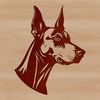Doberman Breed Dog Silhouette Vector graphic representation of a Doberman Pinscher breed dog, ideal for use in digital design templates.