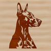 Beautiful Dog Clip Art SVG Design A high-quality digital illustration of a Doberman Pinscher's head, suitable for vector design and cutting machine use.
