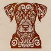 A detailed illustration of a Doberman Pinscher's head, suitable for vector art and clipart.
