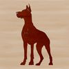 Large Breed Dog Standing Upright A large breed dog, standing upright with its front paws lifted off the ground.