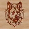 A detailed illustration of a German Shepherd's head, ideal for personal or commercial use as clip art.