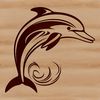 Leaping Marine Mammal Vector Art A blue-green dolphin leaping out of the water with a splash.