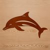 A stylized illustration of a dolphin in its natural habitat, suitable for vector design projects.