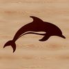 Stylized Dolphin Vector Illustration A stylized illustration of a dolphin in the ocean, suitable for vector design and cutting machine applications.