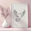 Free Bird Illustration A simple illustration of a white dove in flight, suitable for various design projects.