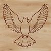 Vector illustration of a dove, a symbol often associated with religious and peaceful themes.