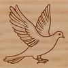 A stylized drawing of a dove in flight, created as an SVG file for digital use.