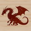 A mythical creature with large wings and a long tail, depicted in vector format.