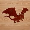 A colorful illustration of a mythical creature with scales and wings, designed as a vector graphic.