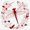 A close-up illustration of a dragonfly's body and wings in high detail.