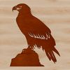 Perched Bird Illustration An illustration of an eagle sitting on a tree stump, created as a scalable vector graphic design asset.