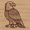Perched on a Branch A large bird of prey perched on a branch, with outstretched wings and sharp talons.