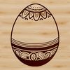 Hand-Drawn Easter Decorations SVG A hand-drawn illustration of a colorful Easter egg with a spring-themed design.