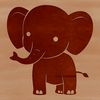 A standing elephant figure depicted in a simple vector design style.