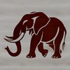 A detailed digital illustration of a standing elephant, suitable for vector design and commercial use.