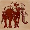 Gray Elephant Illustration An illustration of a large gray elephant with a distinctive trunk and tusks.