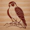 High-quality vector illustration of a falcon in mid-flight.
