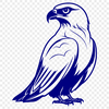 Illustrative falcon bird in silhouette form for vector graphics.