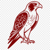 Vector Art Falcon Graphic A detailed illustration of a falcon in flight, suitable for various uses.