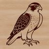 Agile Bird Silhouette A sleek and agile bird in flight, vector illustration of a falcon.