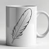 Intricate Feather Pattern A detailed vector illustration of a single feather with intricate details.