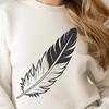 High-resolution SVG graphic of a detailed feather design suitable for cutting machines and digital designs.