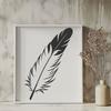 Creative Feather Design in Various Angles A high-quality vector illustration of a single feather in various angles and orientations.