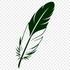 A single feather with detailed lines and curves, suitable for vector design.