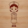A stylized illustration of a female nurse in uniform, suitable for vector graphic designs.