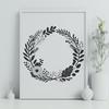 A decorative floral wreath design created using vector art, suitable for cutting machines like Cricut.