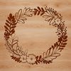 Floral Garland Illustration in Vector Format A floral wreath design made from interconnected flowers and leaves, suitable for cutting machines like the Cricut.