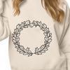 Free SVG Wreath Design A floral design comprising interconnected flowers and foliage, suitable for cutting machine projects.