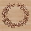 A digital illustration of a decorative wreath in various flower arrangements.