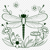 An intricately designed vector image of a dragonfly, suitable for use with cutting machines like Cricut or laser cutters.
