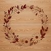 A floral wreath design made from vector shapes in a digital format.