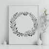 Creative SVG Floral Template A floral wreath design created in a vector format, suitable for digital and offline applications.