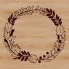 A floral arrangement in the shape of a circular wreath designed as vector art.