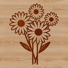 An isolated illustration of a daisy in vector format.