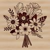 Free SVG Bouquet Template A bouquet of flowers arranged in a decorative way.