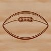 Illustration of a standard American football with laces and panels, suitable for vector graphics and cutting machine use.
