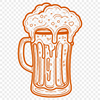 Beer Glass Vector Art A stylized illustration of a glass filled with beer, suitable for vector graphics and commercial use.
