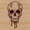 Drip Art Illustration A stylized illustration of a dripping skull with gothic details.
