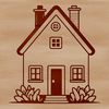 A house design element created using scalable vector graphics (SVG) for various applications.