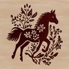 Free Horse Clip Art SVG A simple vector design illustration of a horse in a neutral background, suitable for various uses.