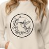 Colorful Floral Bird Illustration A colorful hummingbird perched on a floral branch, illustrating a vector design.